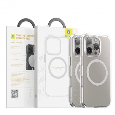 Чехол Blueo Crystal Drop PRO Resistance Phone Case for iPhone 16 Pro with MagSafe Transparent