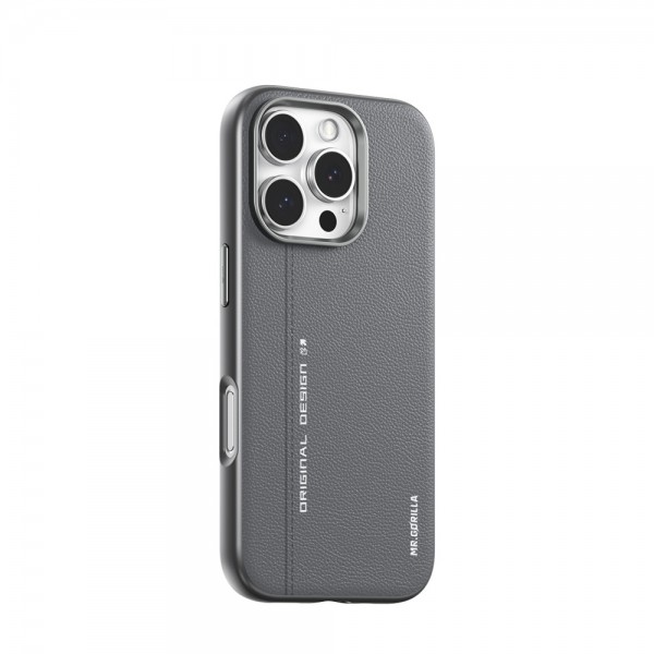 Чохол Blueo Leather Case для iPhone 16 Pro Max with MagSafe Grey