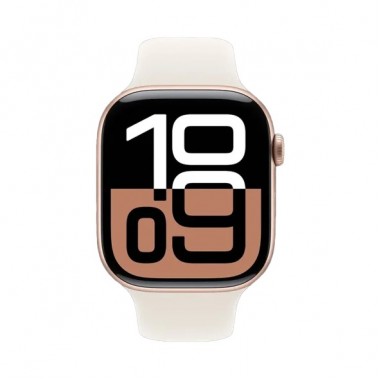 New Apple Watch Series 10 42mm Rose Gold Aluminium Case with Light Blush Sport Band S/M