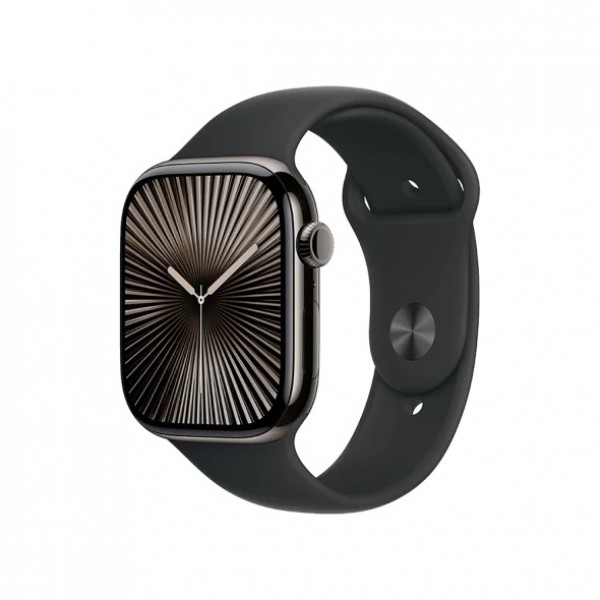 New Apple Watch Series 10 GPS 46mm Jet Black Aluminium Case with Black Sport Band - M/L (MWWQ3)