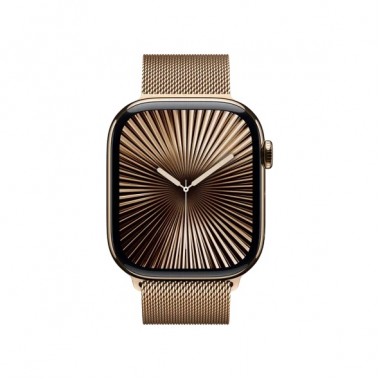 New Apple Watch Series 10 GPS + Cellular 46mm Gold Titanium Case with Gold Milanese Loop - S/M (MC7T4)