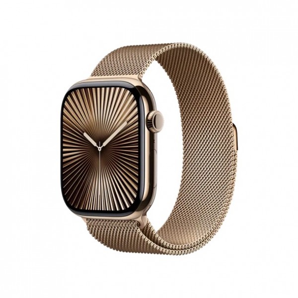 New Apple Watch Series 10 GPS + Cellular 46mm Gold Titanium Case з Gold Milanese Loop - S/M (MC7T4)