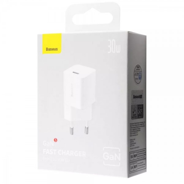 СЗУ Baseus GaN5 Fast Charger 1C 20W White