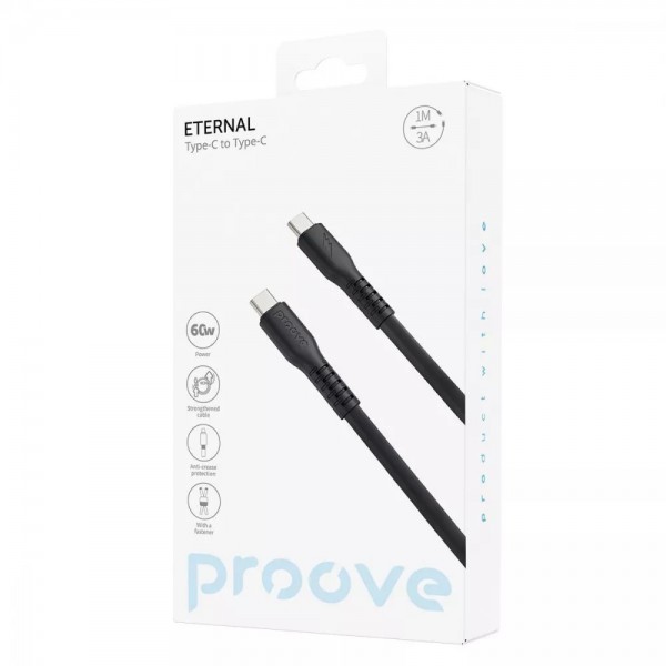 Кабель Proove Eternal Type-C to Type-C 60W (1m) Black