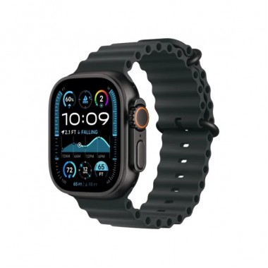 New Apple Watch Ultra 2 GPS + Cellular 49mm Black Titanium Case w. Black Ocean Band (MX4P3)