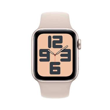 Apple Watch SE 2 2024 44mm GPS Starlight Case with Starlight Band S/M MXEU3