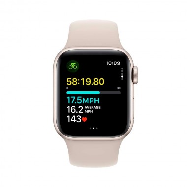 Apple Watch SE 2 2024 44mm GPS Starlight Case with Starlight Band S/M MXEU3