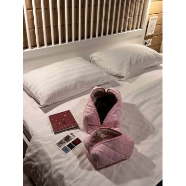 Косметичка MyCream Big для Dyson рожева з рожевою квіточкою