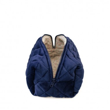 Косметичка MyCream Big для Dyson темно синя з квіточкою