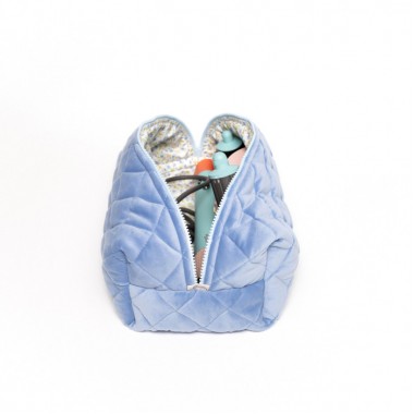 Косметичка MyCream Big для Dyson з відділеннями блакитна з блакитною квіточкою