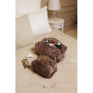 Косметичка MyCream Big для Dyson з відділеннями коричнева з квіточкою