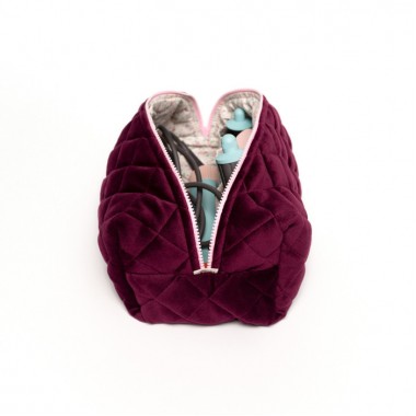 Косметичка MyCream Big для Dyson з відділеннями марсала з квіточкою