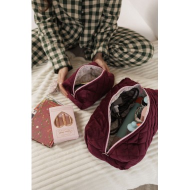 Косметичка MyCream Big для Dyson з відділеннями марсала з квіточкою