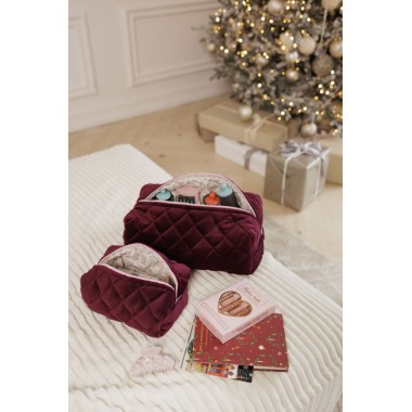 Косметичка MyCream Big для Dyson з відділеннями марсала з квіточкою