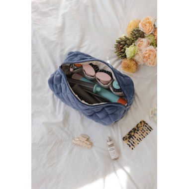 Косметичка MyCream Big для Dyson з відділеннями синя з квіточкою