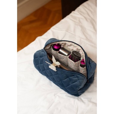 Косметичка MyCream Big для Dyson з відділеннями синя з квіточкою