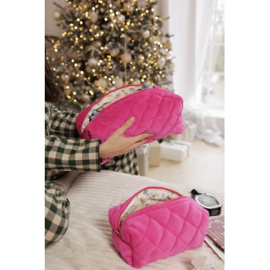 Косметичка MyCream Big для Dyson з відділеннями фуксія з квіточкою