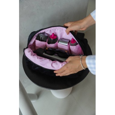 Косметичка MyCream Big для Dyson із відділеннями чорна з клітинкою