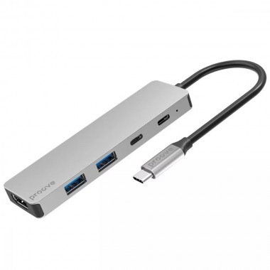 Переходник Type-C-Хаб Proove Iron Link 5 in 1 (2*Type-C + 2*USB3.0 + HDMI)