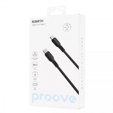 Кабель Proove Rebirth Type-C to Type-С 60W (1m) black