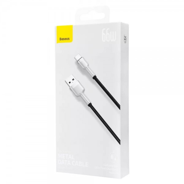 Кабель Baseus Cafule Metal Data Type-C 66W (0.25m) black