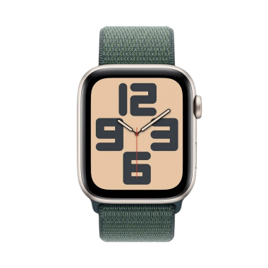 Apple Watch SE 2 2024 44mm GPS Starlight Aluminium Case w. Lake Green Sport Loop MXEW3