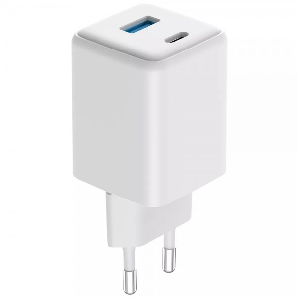 СЗУ Proove Pocket GaN Plus 25W (Type-C+USB) White