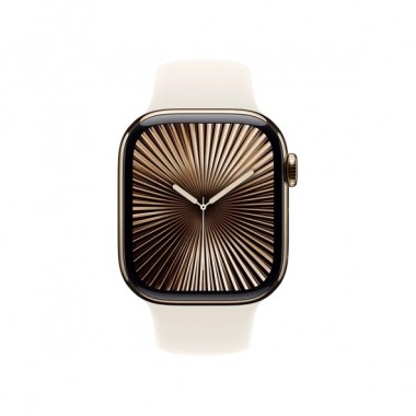Б/У Apple Watch Series 10 GPS + Cellular 46mm Gold Titanium Case з Starlight Sport Band S/M