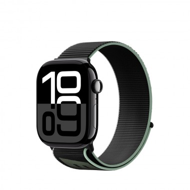 Blueo Woven Nylon Sport Band for Apple Watch 38/40/41/42 mm (2024) Black