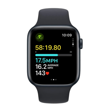 Apple Watch SE 2 2024 44mm GPS Silver Case with Denim Sport Band M/L MXER3