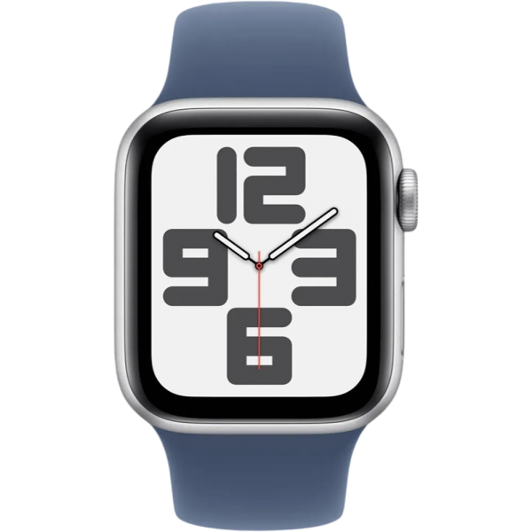 Apple Watch SE 2 2024 40mm GPS Silver Case with Denim Sport Band S/M MXEC3