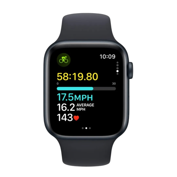 Apple Watch SE 2 2024 40mm GPS Silver Case with Denim Sport Band S/M MXEC3