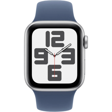 Apple Watch SE 2 2024 40mm GPS Silver Case with Denim Sport Band M/L MXED3