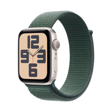 Apple Watch SE 2 2024 40mm GPS Starlight Aluminium Case w. Lake Green Sport Loop MXEH3