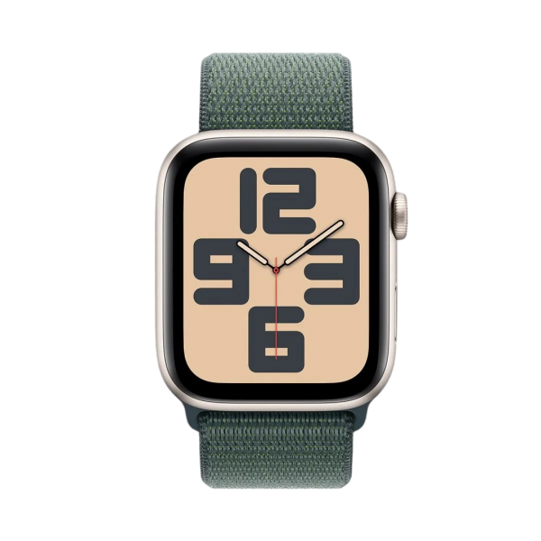 Apple Watch SE 2 2024 40mm GPS Starlight Aluminium Case w. Lake Green Sport Loop MXEH3