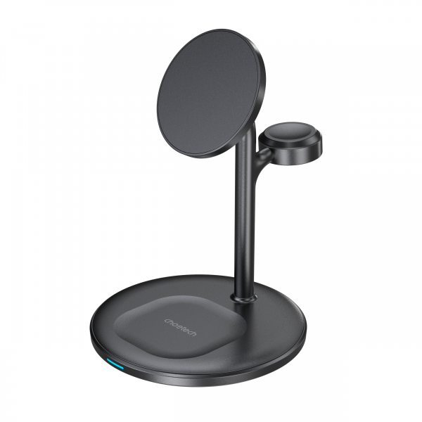 БЗУ Choetech Magnetic 3 in 1 Magnetic Wireless Charging Stand Black