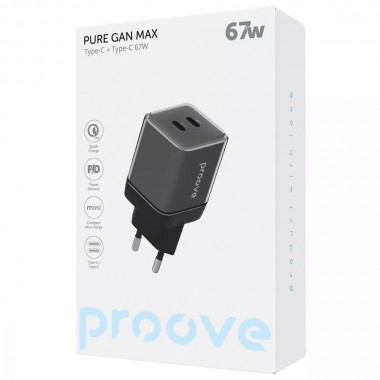 СЗУ Proove Pure GaN Max 67W (Type-C+Type-C) White