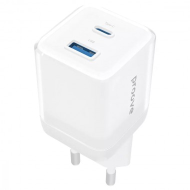 СЗУ Proove Pure GaN Plus 30W (Type-C+USB) White