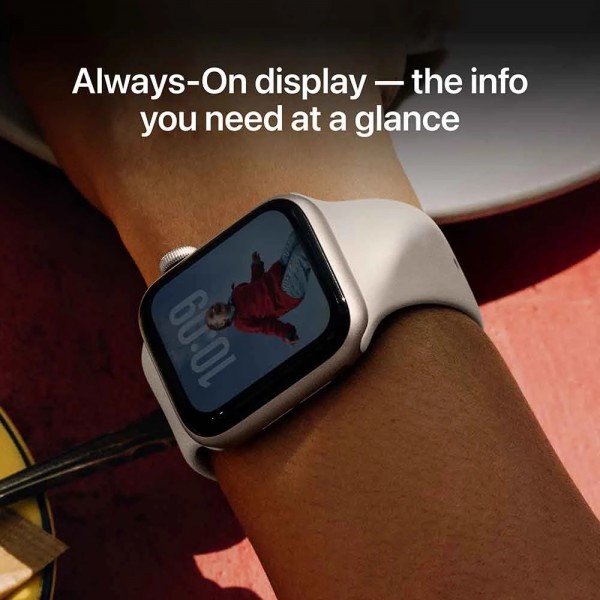 Apple Watch SE 3 2025 40mm GPS Starlight Aluminum Case w. Midnight Sport Band S/M MEH34