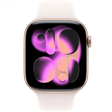 New Apple Watch Series 11 42mm Rose Gold Aluminum Case with Light Blush Sport Band M/L MEU44