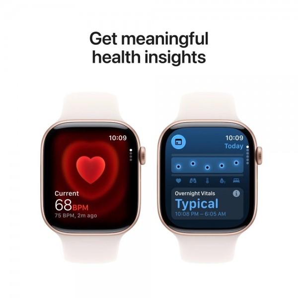 New Apple Watch Series 11 42mm Rose Gold Aluminum Case with Light Blush Sport Band S/M MEU04