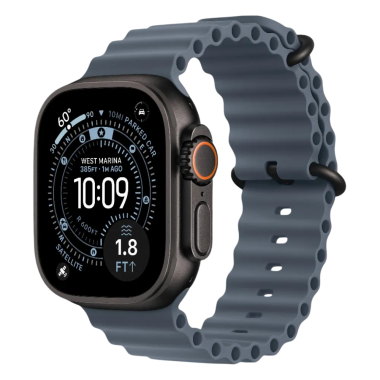 New Apple Watch Ultra 3 GPS + Cellular 49mm Black Titanium Case w. Anchor Blue Ocean Band (MF254)