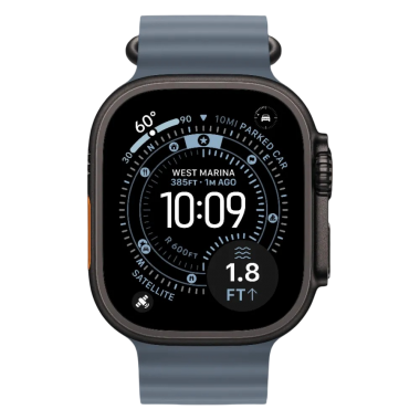 New Apple Watch Ultra 3 GPS + Cellular 49mm Black Titanium Case w. Anchor Blue Ocean Band (MF254)