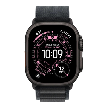 New Apple Watch Ultra 3 GPS + Cellular 49mm Black Titanium Case w. Black Alpine Loop - Large (MF0X4)