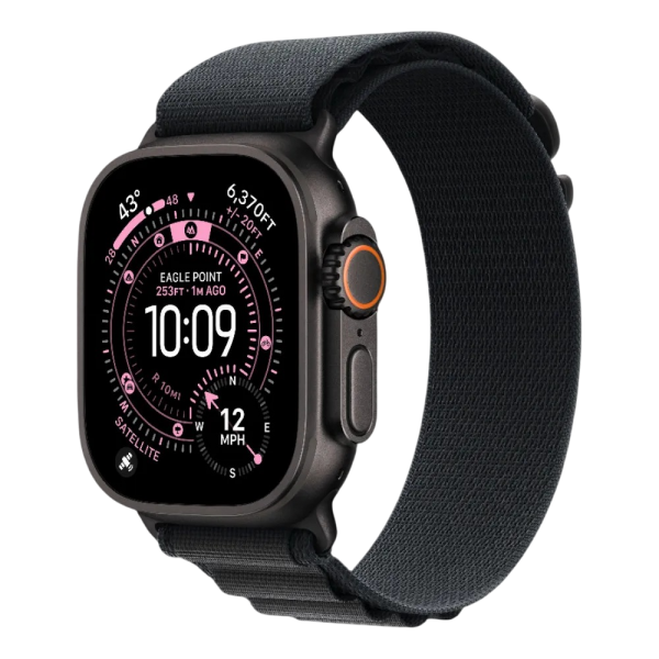 New Apple Watch Ultra 3 GPS + Cellular 49mm Black Titanium Case w. Black Alpine Loop - Small (MF0Q4)