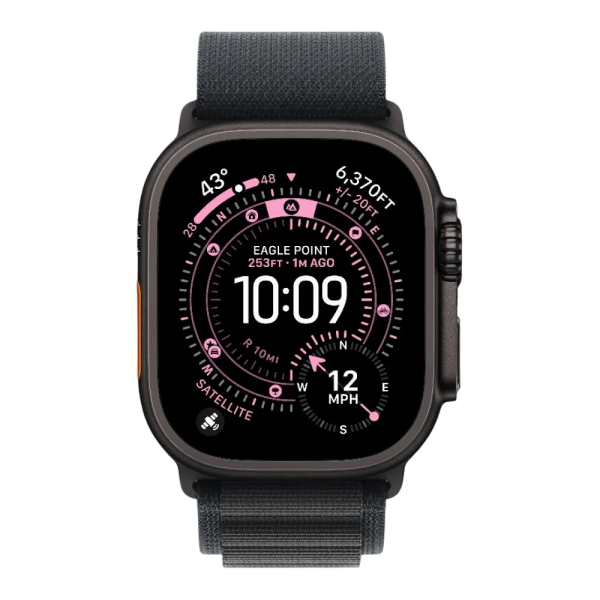 New Apple Watch Ultra 3 GPS + Cellular 49mm Black Titanium Case w. Black Alpine Loop - Small (MF0Q4)