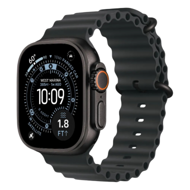 New Apple Watch Ultra 3 GPS + Cellular 49mm Black Titanium Case w. Black Ocean Band (MF0J4)