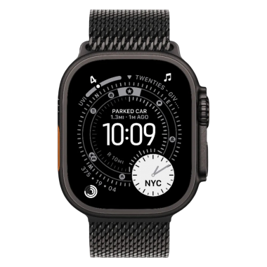 New Apple Watch Ultra 3 GPS + Cellular 49mm Black Titanium Case w. Black Titanium Milanese Loop - Medium (MF1Q4)