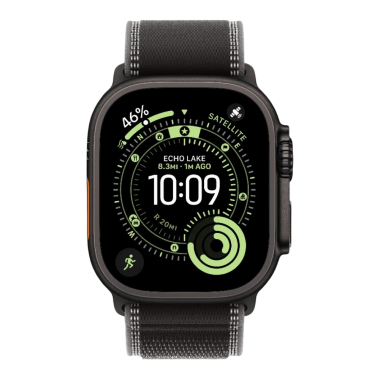 New Apple Watch Ultra 3 GPS + Cellular 49mm Black Titanium Case w. Black/Charcoal Trail Loop - M/L (MF1H4)