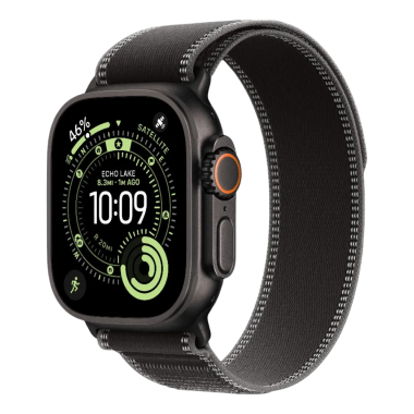 New Apple Watch Ultra 3 GPS + Cellular 49mm Black Titanium Case w. Black/Charcoal Trail Loop - S/M (MF1D4)